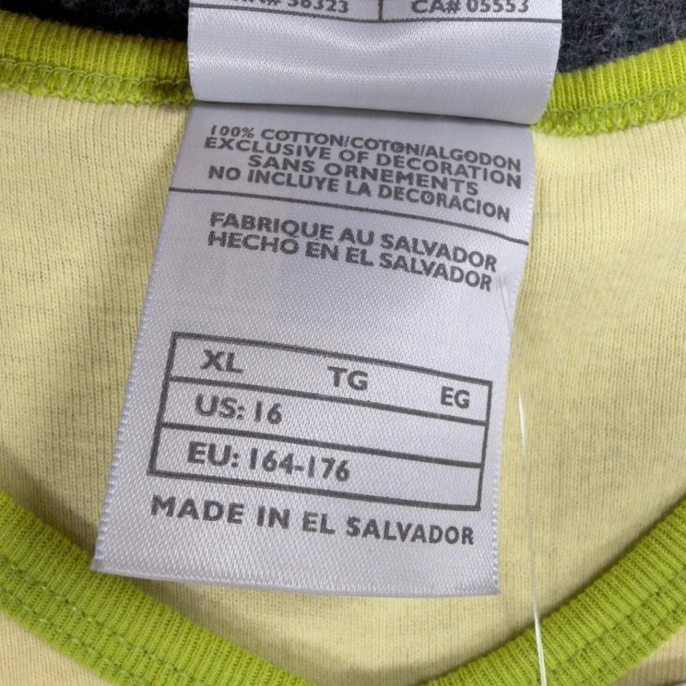 Nike Y2K V-Neck Baby Tee Girls XL Yellow Lime Green NWT Modern 690984-708